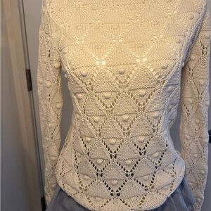 Tommy Hilfiger Cream and Red Knit Sweater